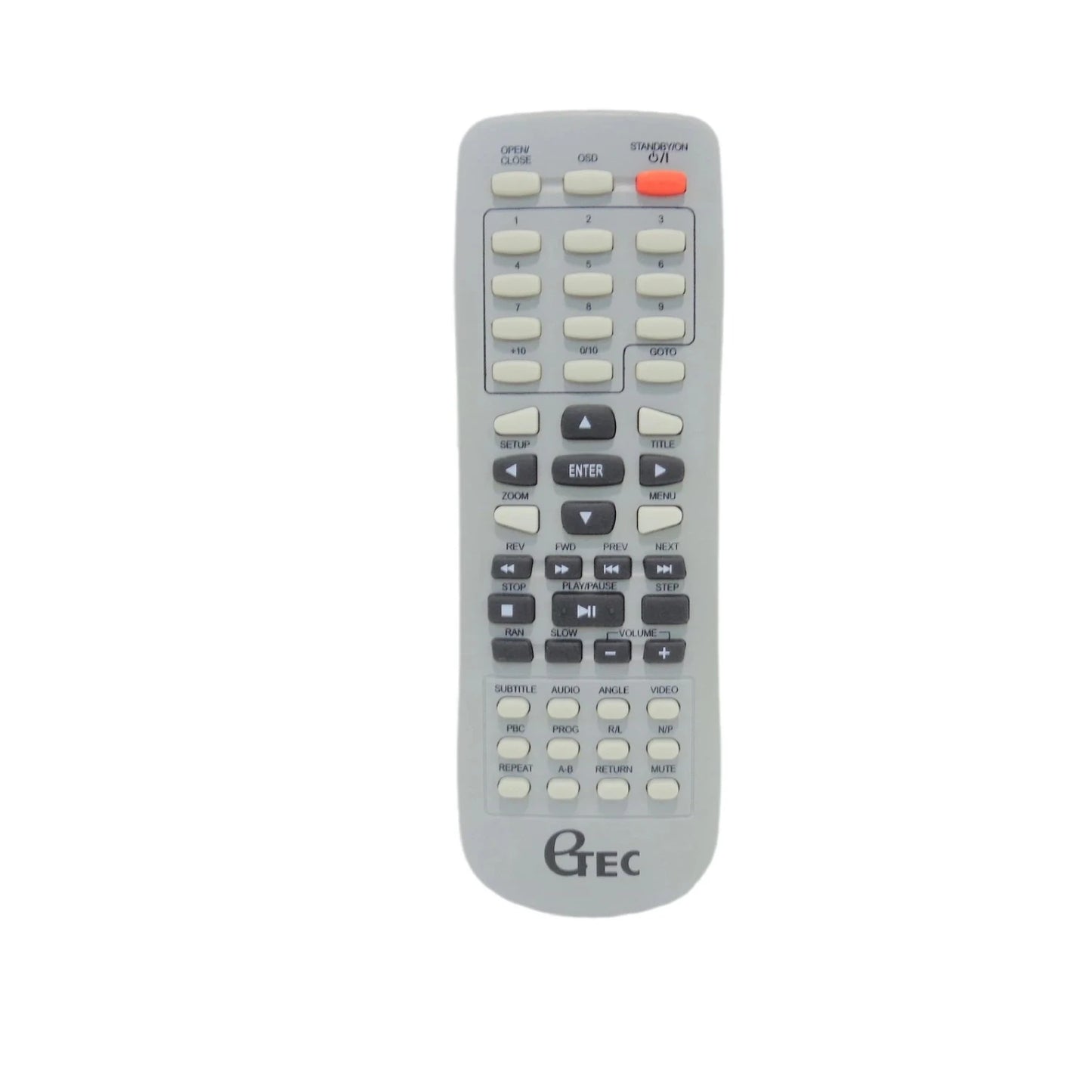 Silver Universal DVD Player Remote Control – Multi-Brand Replacement Controller