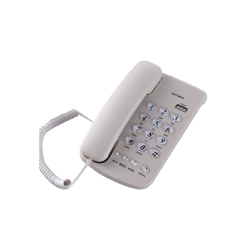 Panaphone KXT-3014 Wired Desktop Telephone -Analog  Landline Phone with Redial & Call Management Features (White)