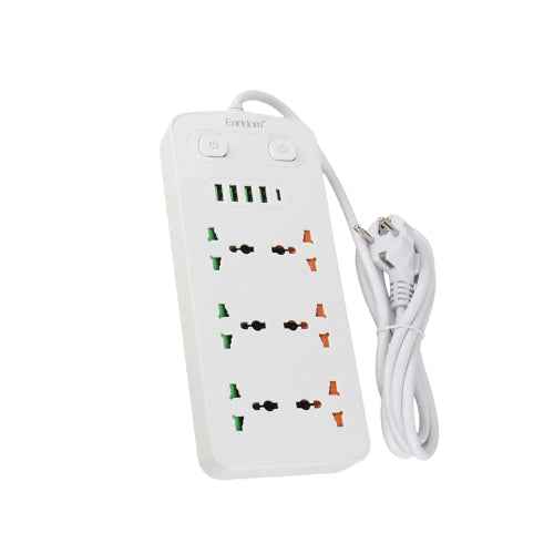Earldom SC09 3000W Power Socket 11 in 1 UK Plug Extension with 4 USB Ports 1 Type-C (T24707)