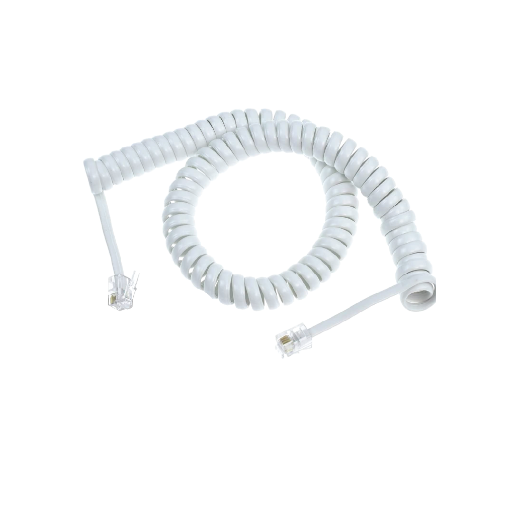 Gooder Accessories 2M Coiled Telephone Handset Cord- RJ9 (4P4C) Curly Replacement Cable for Landline & IP Phones