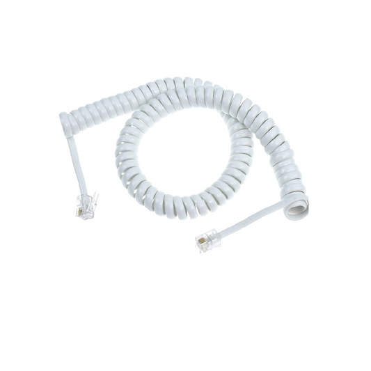 Gooder Accessories 2M Coiled Telephone Handset Cord- RJ9 (4P4C) Curly Replacement Cable for Landline & IP Phones