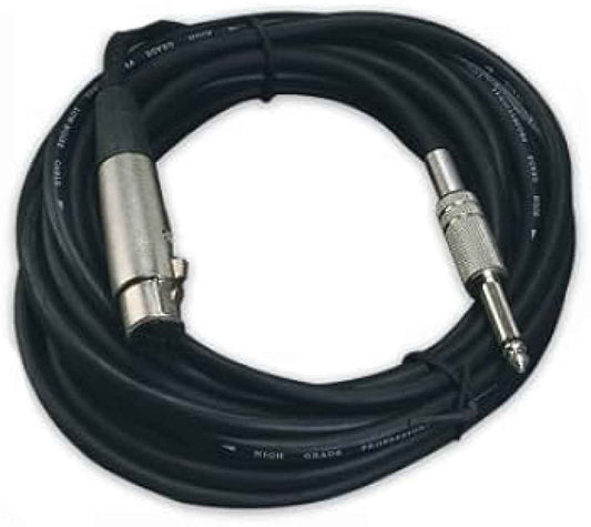 Professional XLR (Female) to 6.35mm (1/4") Mono Jack Interconnect Audio Cable - 5 Meter (T26766)