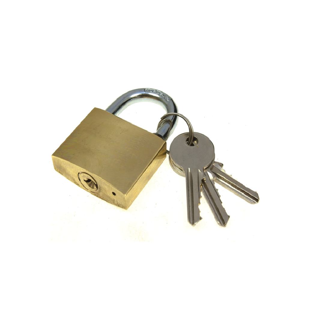 Tri-Cycler 25mm Brass Padlock – Hardened  Steel Security Lock with 3 Keys