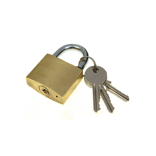 Tri-Cycler 25mm Brass Padlock – Hardened  Steel Security Lock with 3 Keys