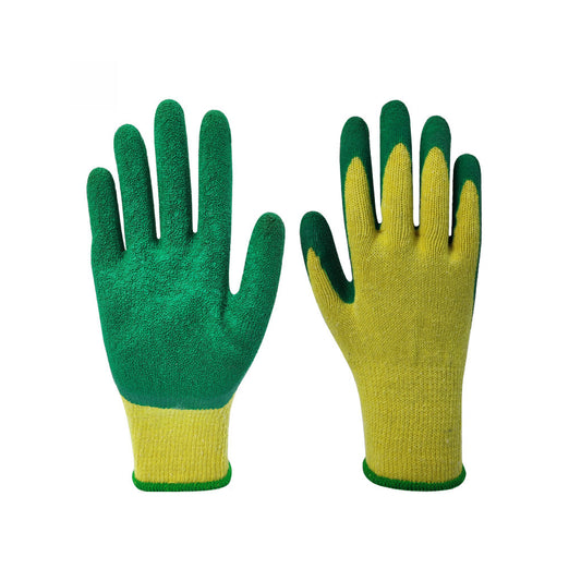 Working Gloves – Yellow & Green Safety Gloves  1 pair.