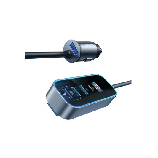 Mcdodo CC-1900 107W Fast Car Charger – 4-Port  USB & USB-C Charger with Digital Display