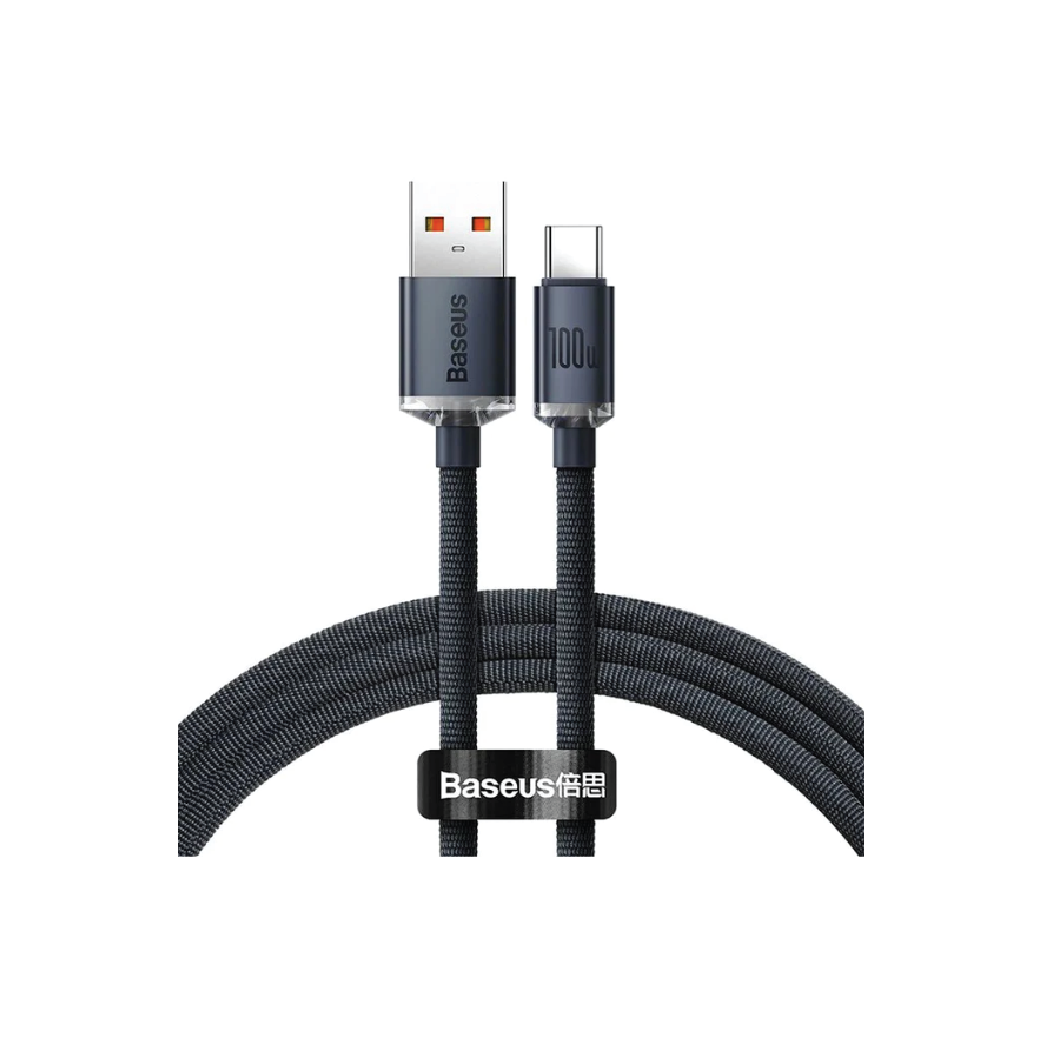 Baseus CAJY000401 100W Fast Charging USB-A to USB-C  Cable – 1.2M Nylon Braided Charging & Data Cable