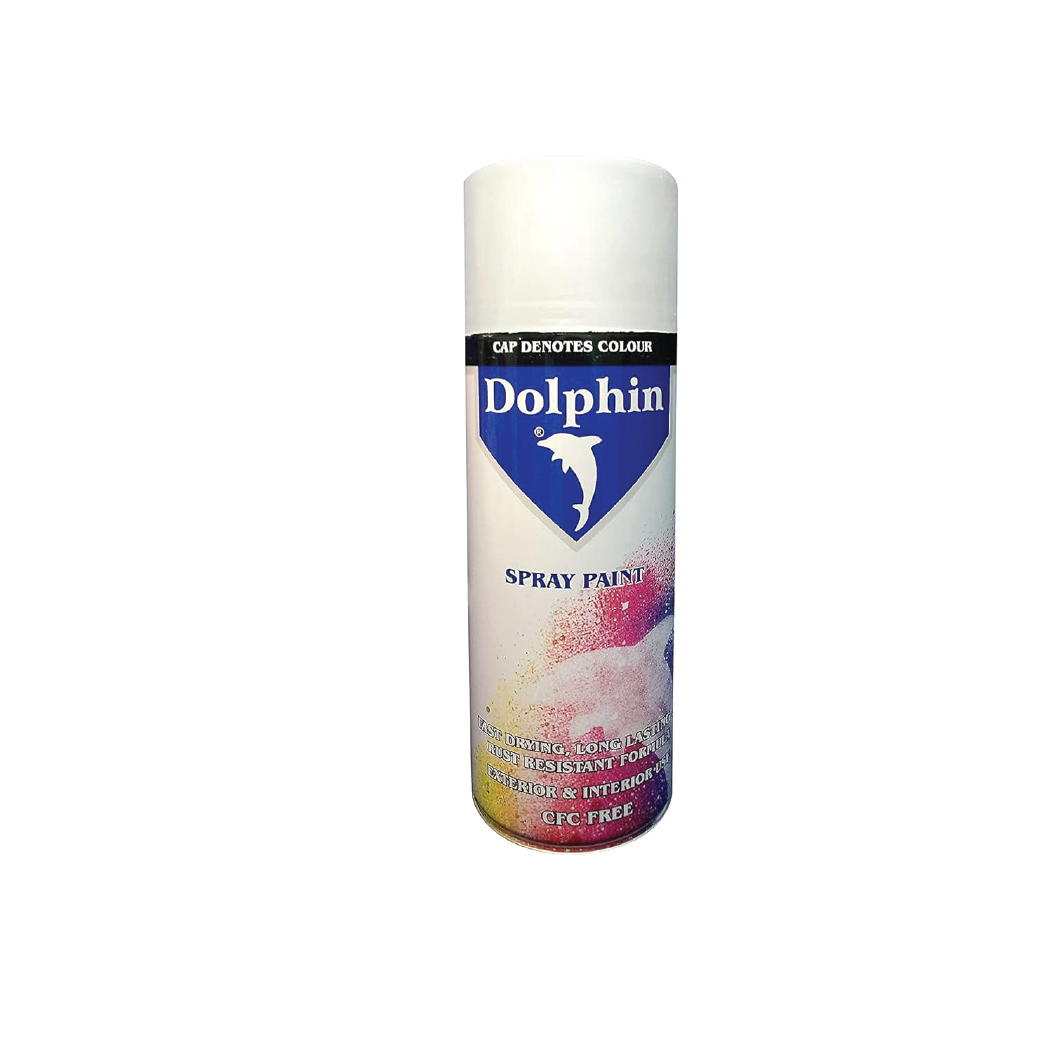 Dolphin Ivory Spray Paint 280g – Fast-Drying  Acrylic Aerosol Paint for Interior & Exterior Use