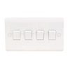 PBS Classic 4-Gang 1-Way Plate Switch 10AX 250V -Standard  Wall Switch for Residential & Commercial Lighting Control