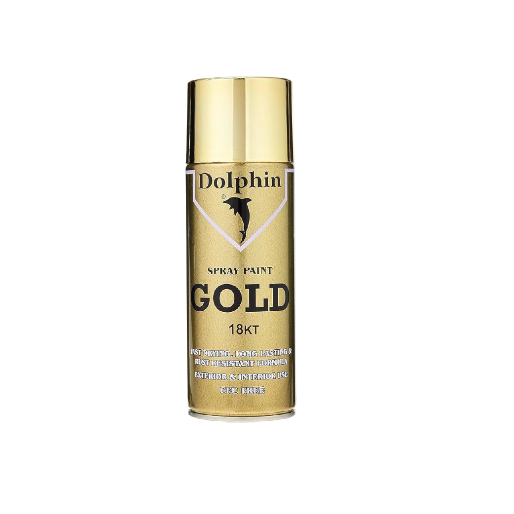 Dolphin Gold 18KT Spray Paint 280G DOSP-4  – Fast-Drying High-Gloss Acrylic Aerosol Paint