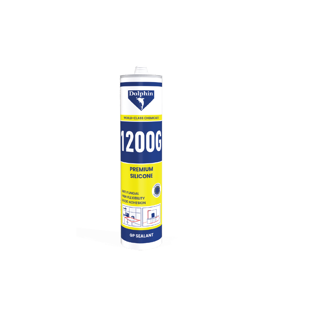Dolphin 1200G Premium White Silicone Sealant 280ml  – Waterproof Multi-Purpose Acetic Cure Adhesive