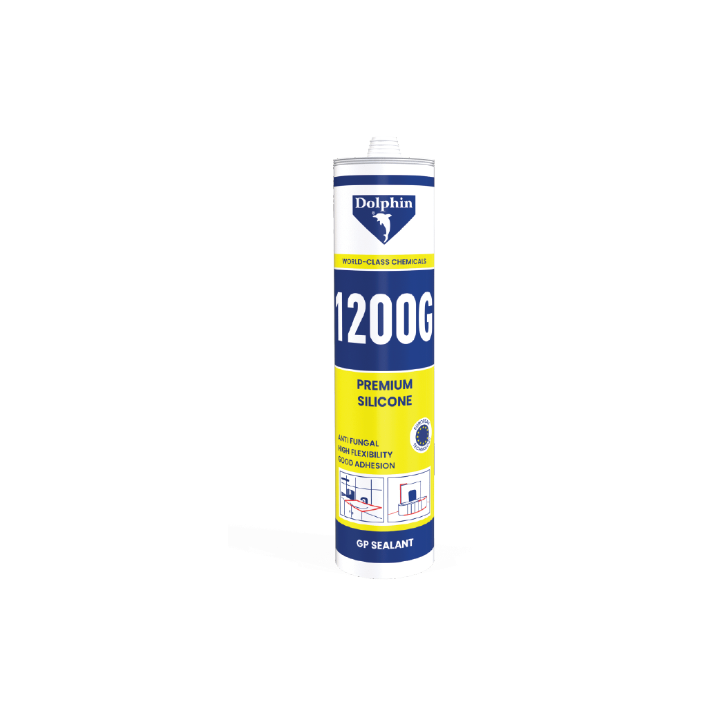 Dolphin 1200G Premium Silicone Sealant 280g  – Waterproof Flexible Acetoxy Cure Adhesive
