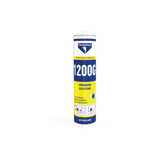 Dolphin 1200G Premium Silicone Sealant 280g  – Waterproof Flexible Acetoxy Cure Adhesive