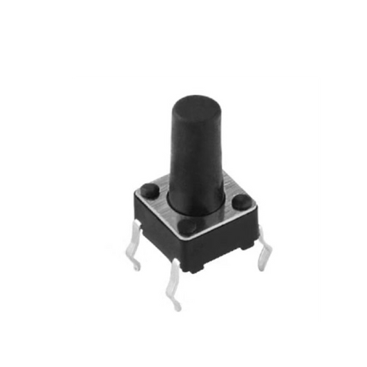 12.5 mm -Pin Vertical Tactile Micro Switch – Compact  Push Button Type
