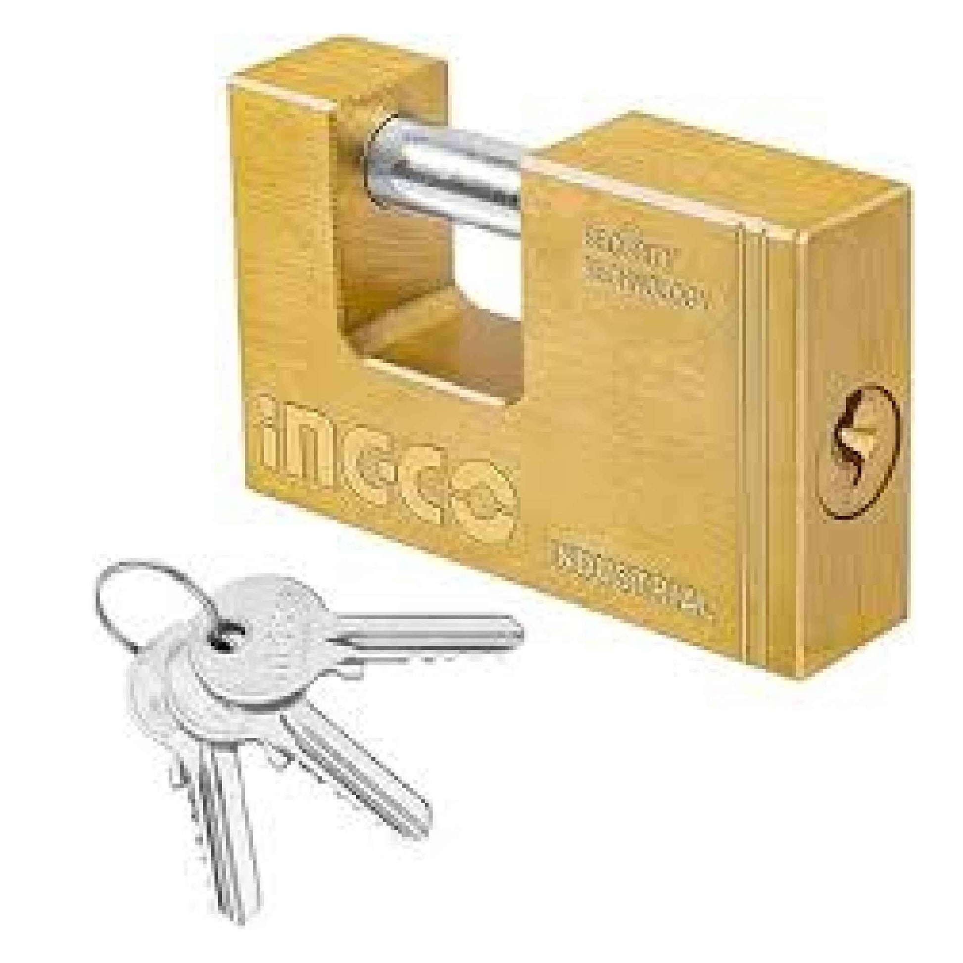 Heavy-Duty Brass Block Padlock – High-Security  Solid Lock