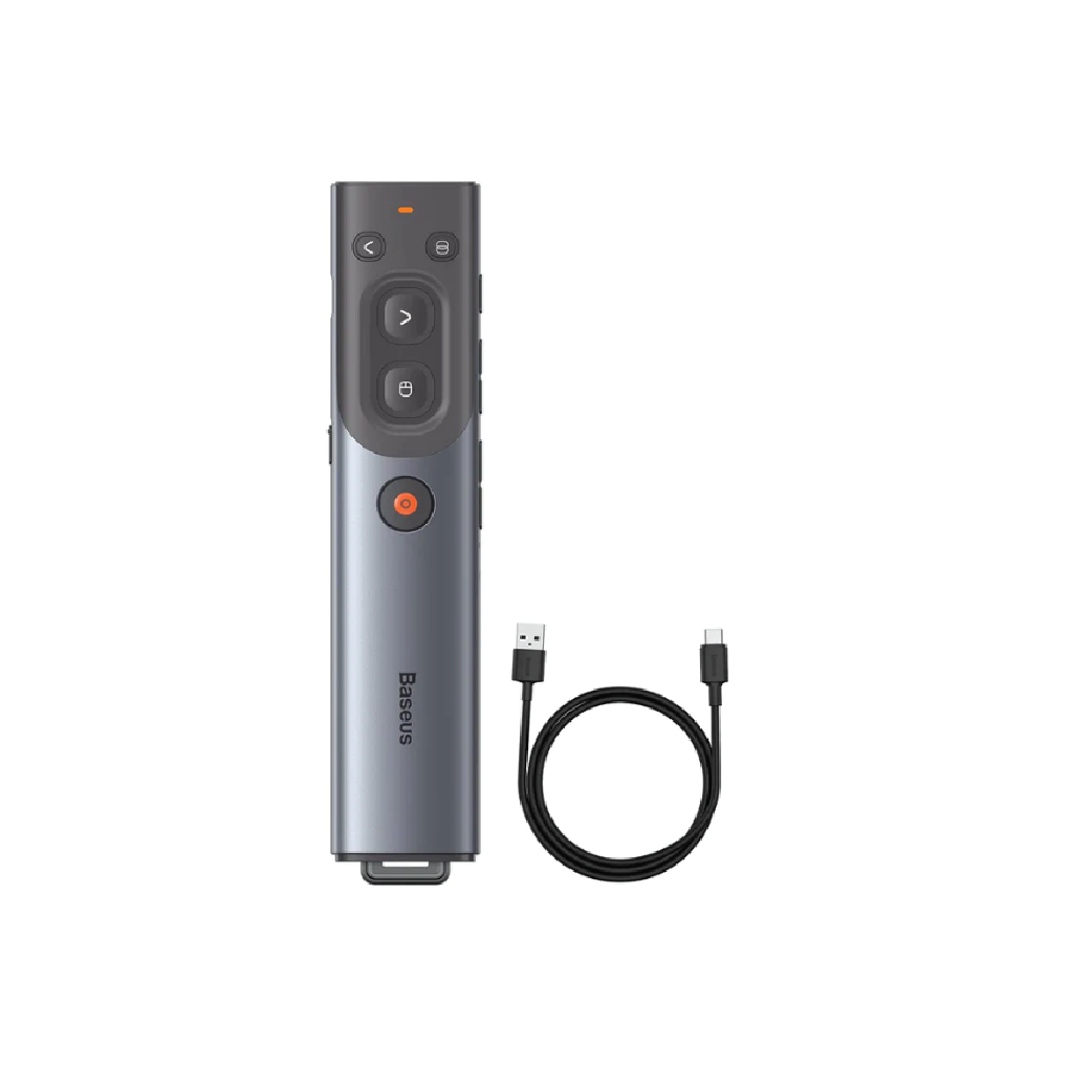 Baseus Orange Dot AI Wireless Presenter-Rechargeable  Red Laser Presentation Remote with 100M Range