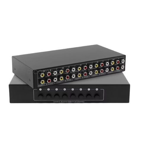 8-In 2-Out Audio/Video Switch S82VA013 Multi-Input AV Selector for Seamless Switching (T10866)