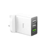 C48 Breakthrough QC3.0 Triple PortCharger UK Plug White (SN) - Alqamarshop