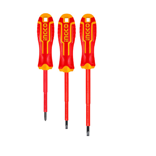 Ingco 3-Piece Insulated Screwdriver Set HKISD0308 1000V Rated Professional Electrician Tools (T27303) - Alqamarshop