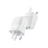 C85B Bright Dual-Port Charger 20W PD + QC3.0 UK Plug White (SN) - Alqamarshop
