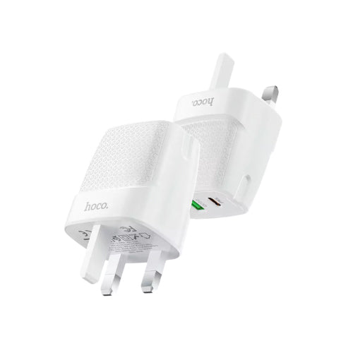 C85B Bright Dual-Port Charger 20W PD + QC3.0 UK Plug White (SN)