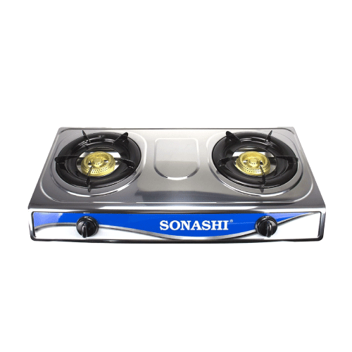 Sonashi Two Gas Burner SGB-208SN Double Stainless Steel Stove