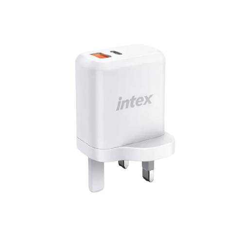 Intex HCN-04 Super Fast Charger – Dual USB-A/USB-C, QC3.0 & PPS