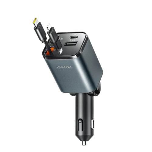 Joyroom JR-CCL05 4 in1 Retractable Car Charger 30W Black (SN)