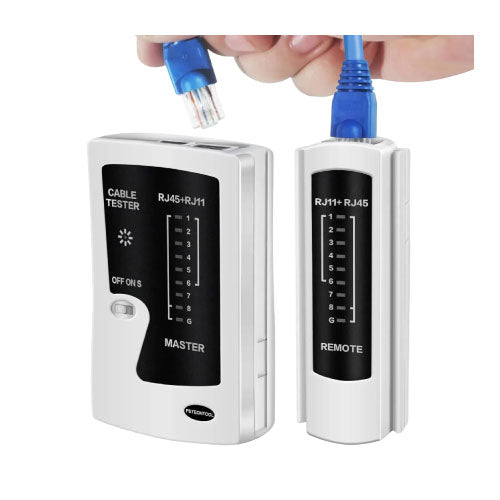 RJ45 & RJ11 Network Cable Tester Quick and Easy Line Diagnosis Tool (T22489)