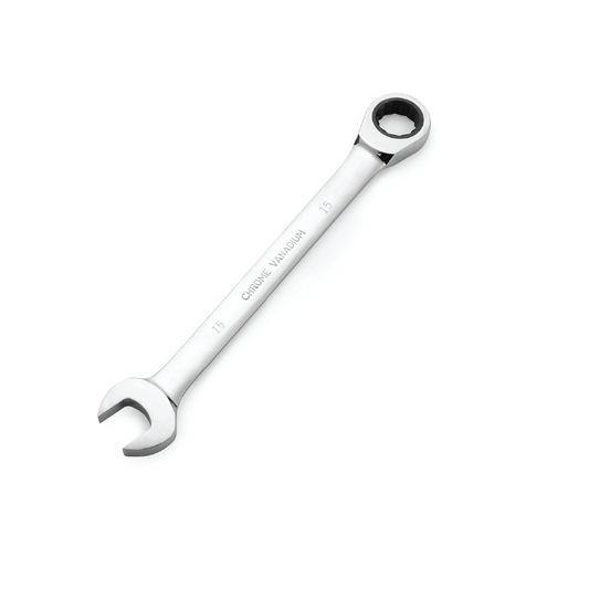 15mm Flexible Head Ratcheting Combination  Wrench – Chrome Vanadium Mirror Finish Spanner