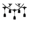 Black String Light 10 Lamp Holder DecorativeOutdoor and Indoor Lighting (T09613)