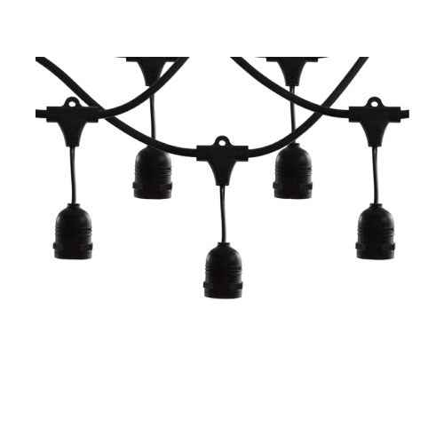 Black String Light 10 Lamp Holder DecorativeOutdoor and Indoor Lighting (T09613)