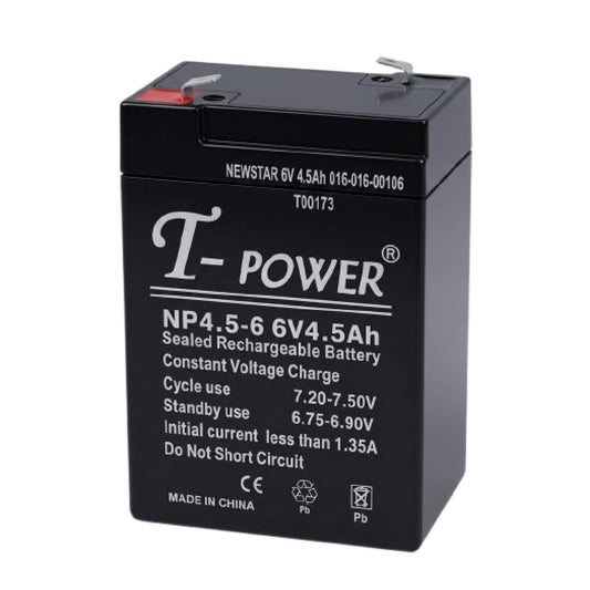 Newstar 6V 4.5Ah Sealed Rechargeable Battery –  Maintenance-Free Backup Power (<1.35A Charging)