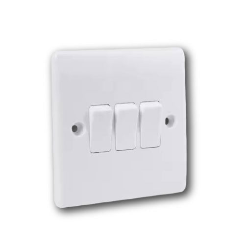 Premium 3-Way Electrical Wall Switch Plate Sleek Modular Design for Home and Office Use (T17137) - Alqamarshop