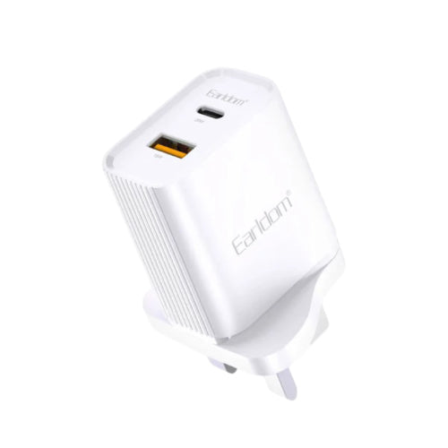Earldom UK17 Fast Charging USB Wall Adapter 20W PD 18W QC3.0 UK Plug - Alqamarshop