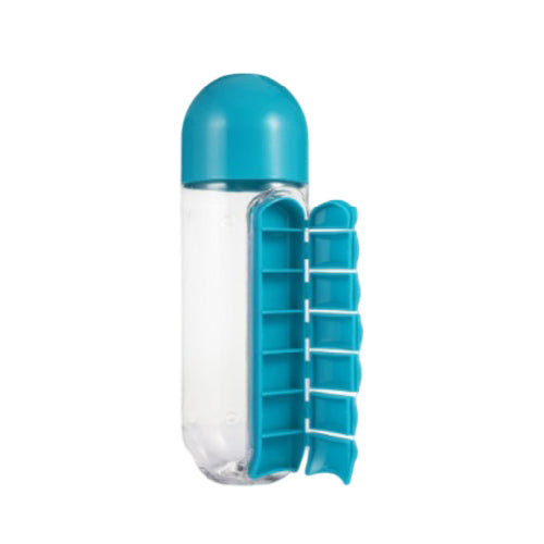 Pill & Vitamin Organizer Water Bottle Stay Hydrated and Organized On the Go (T22103) - Alqamarshop