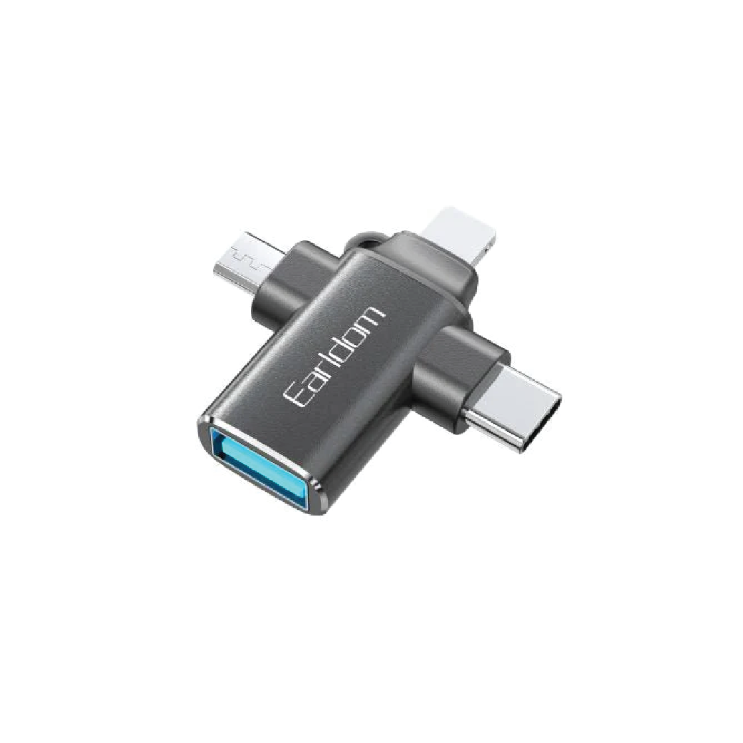 Earldom ET-OT80 3-in-1 USB 3.0 OTG Adapter –  USB to USB-C, Lightning & Micro USB Converter
