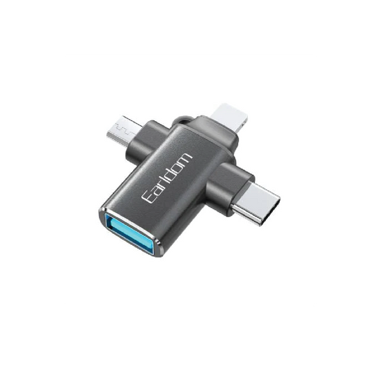 Earldom ET-OT80 3-in-1 USB 3.0 OTG Adapter –  USB to USB-C, Lightning & Micro USB Converter