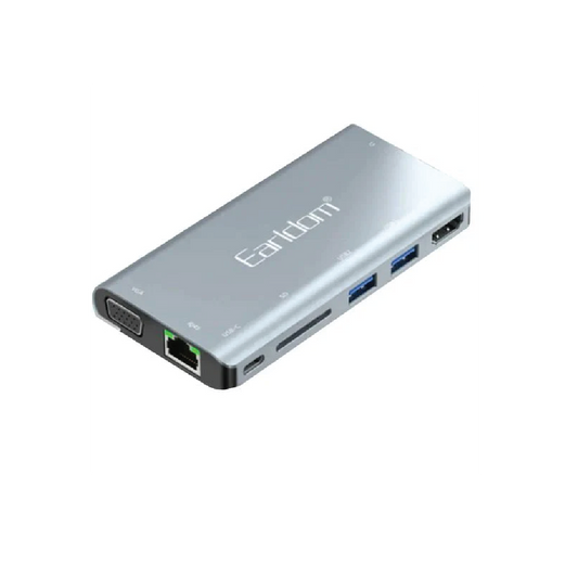 Earldom ET-W29 8-in-1 USB Hub – Multi-Port USB 3.0  Docking Adapter with 4K HDMI, SD & TF Card Reader