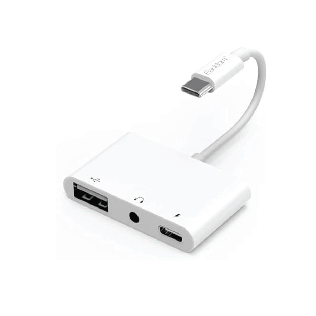 Earldom ET-OT63 3-in-1 Type-C Audio Adapter –  Multi-Function USB-C Audio & Charging Converter
