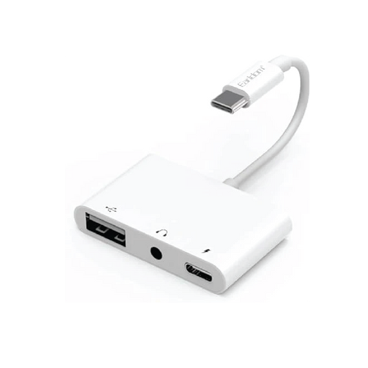 Earldom ET-OT63 3-in-1 Type-C Audio Adapter –  Multi-Function USB-C Audio & Charging Converter