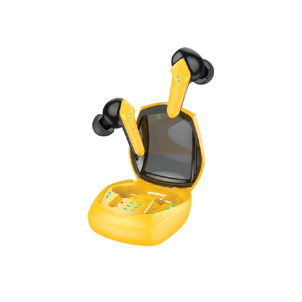 HOCO EW28 Magic True Wireless Gaming Earbuds –  Bluetooth 5.0 Low-Latency Gaming Headset (Yellow)