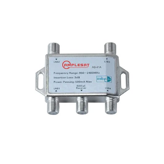DGtec GD-41SA 4x1 DiSEqC Switch – Multi- LNB Satellite Signal Selector for TV Receivers
