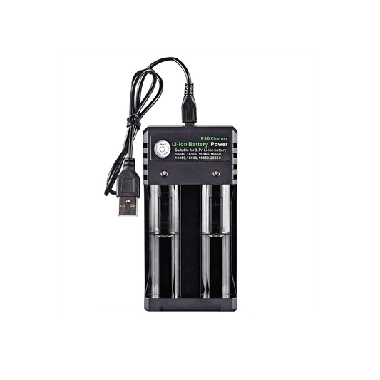 BMAX BH-042100-02U 2-Slot Universal Li-ion Battery  Charger – USB Smart Charger for 3.7V Batteries
