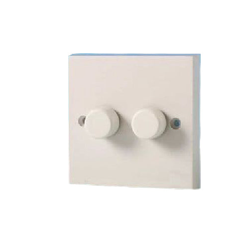 2-Gang White Dimmer Switch Smooth Light Control for Dual Circuits