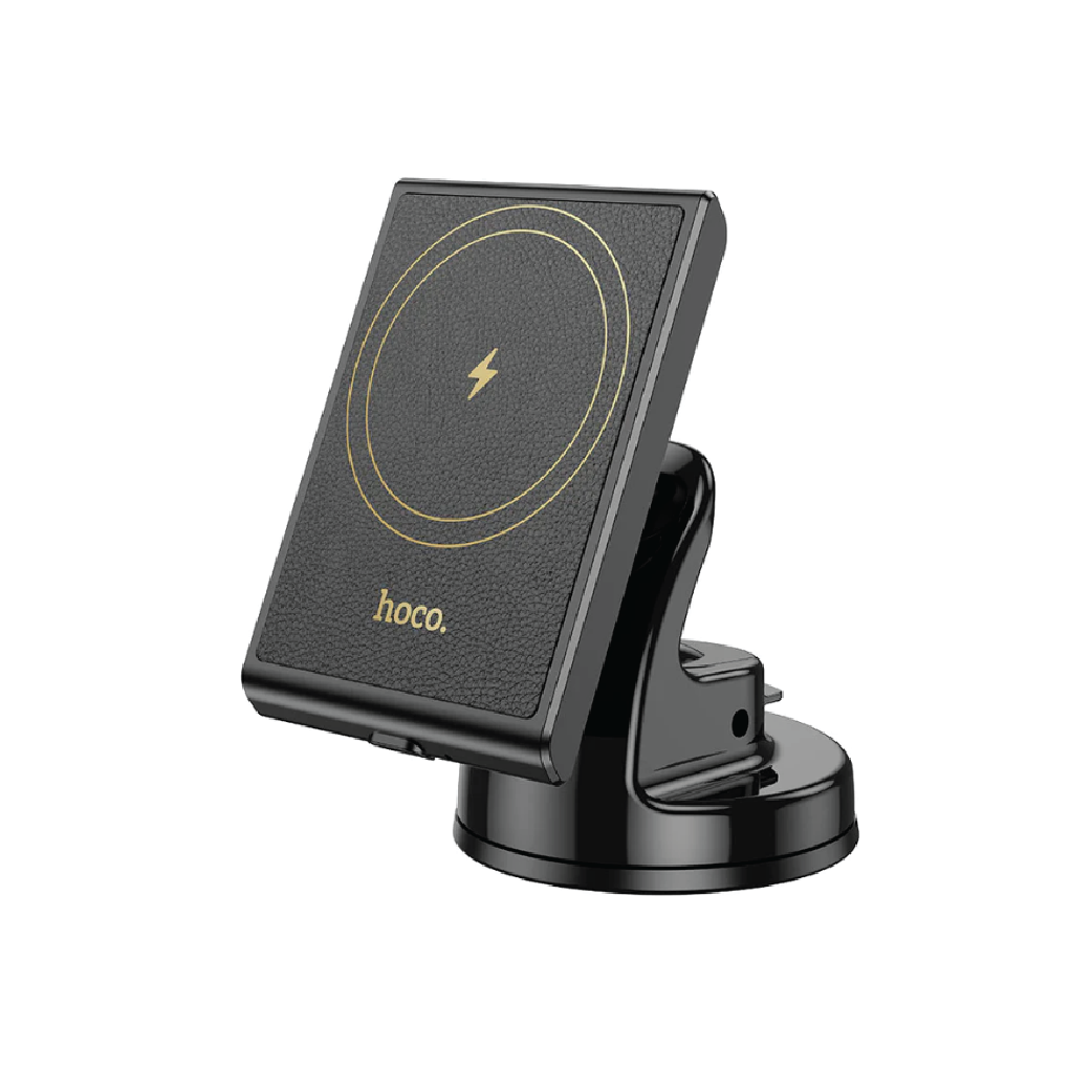 Hoco HW20 Precious Magnetic Wireless Fast Charging  Car Holder – Center Console Phone Mount (Black)