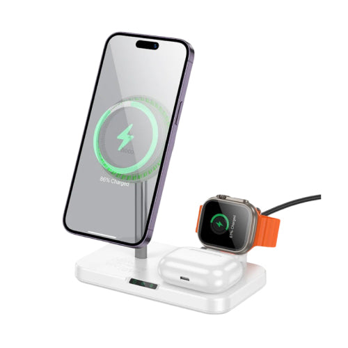 Hoco CQ12 Joyfull 3-in-1 Magnetic WirelessFast Charging Dock (SN) - Alqamarshop