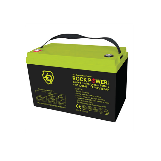 بطارية Rock Power Plus RPP12V100AH 12V 100Ah AGM VRLA – بطارية ديب سايكل محكمة الغلق قابلة لإعادة الشحن