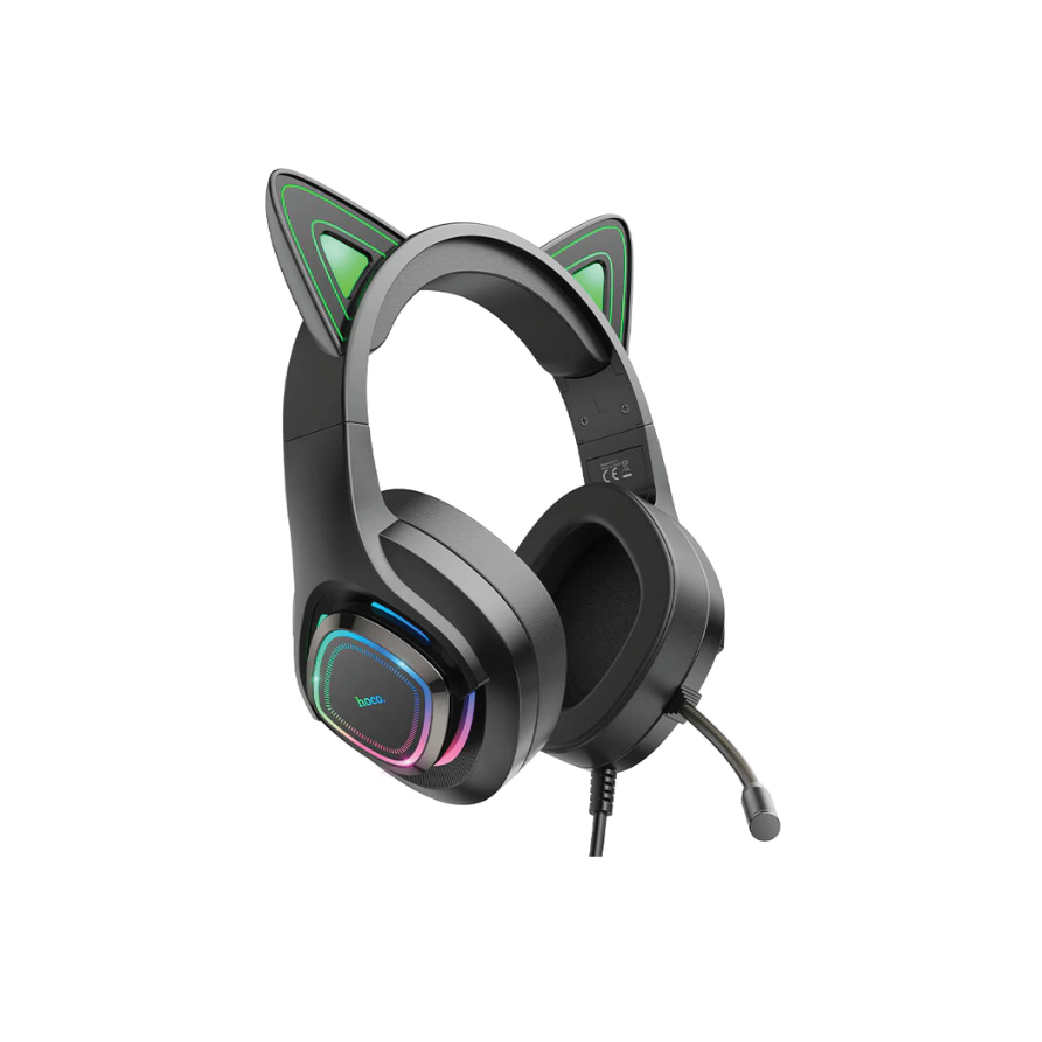 Hoco W107 Cute Cat Luminous Gaming Headphones-  Wireless Cat Ear Headset (Elf Cat Edition)