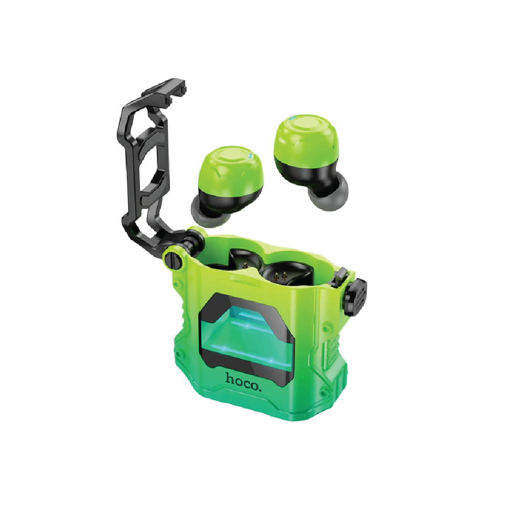 Hoco EW33 TWS Bluetooth 5.3 Gaming Earbuds –  Wireless Stereo Earphones with Charging Case (Green)